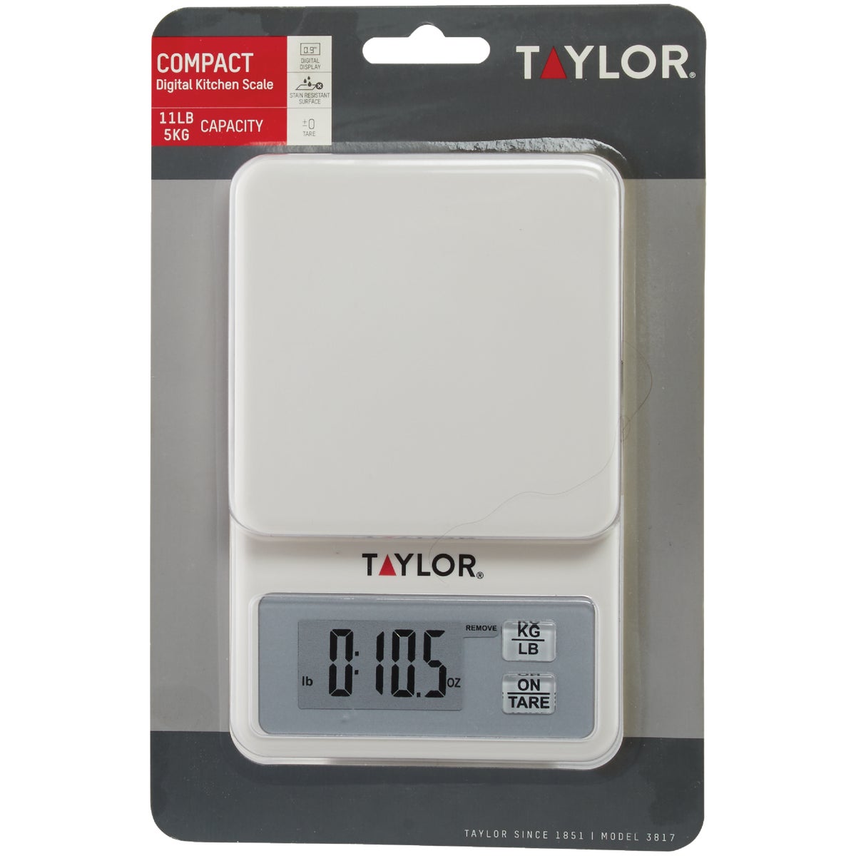 Taylor 11 Lb. White Compact Digital Food Scale