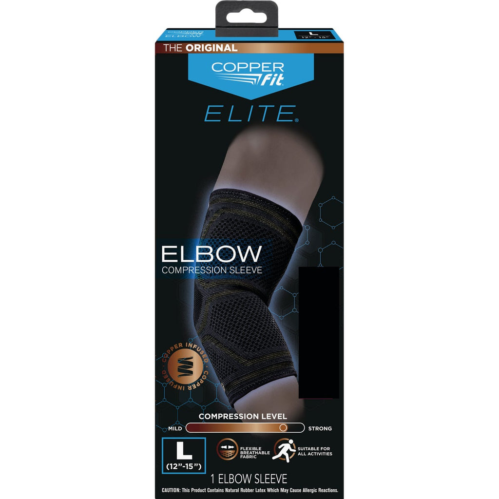 Copper Fit Elite Large Black Elbow Sleeve