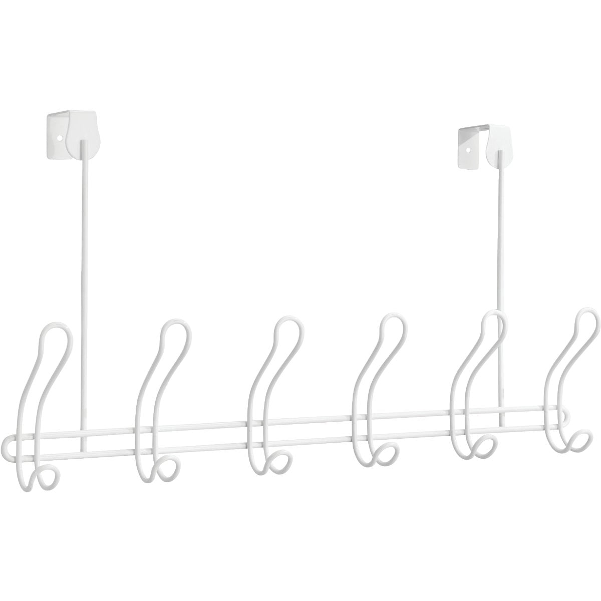 iDesign Classico Over-The-Door White 6-Hook Rail