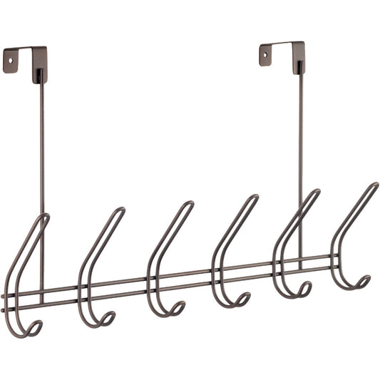 iDesign Classico Over-The-Door Bronze 6-Hook Rail