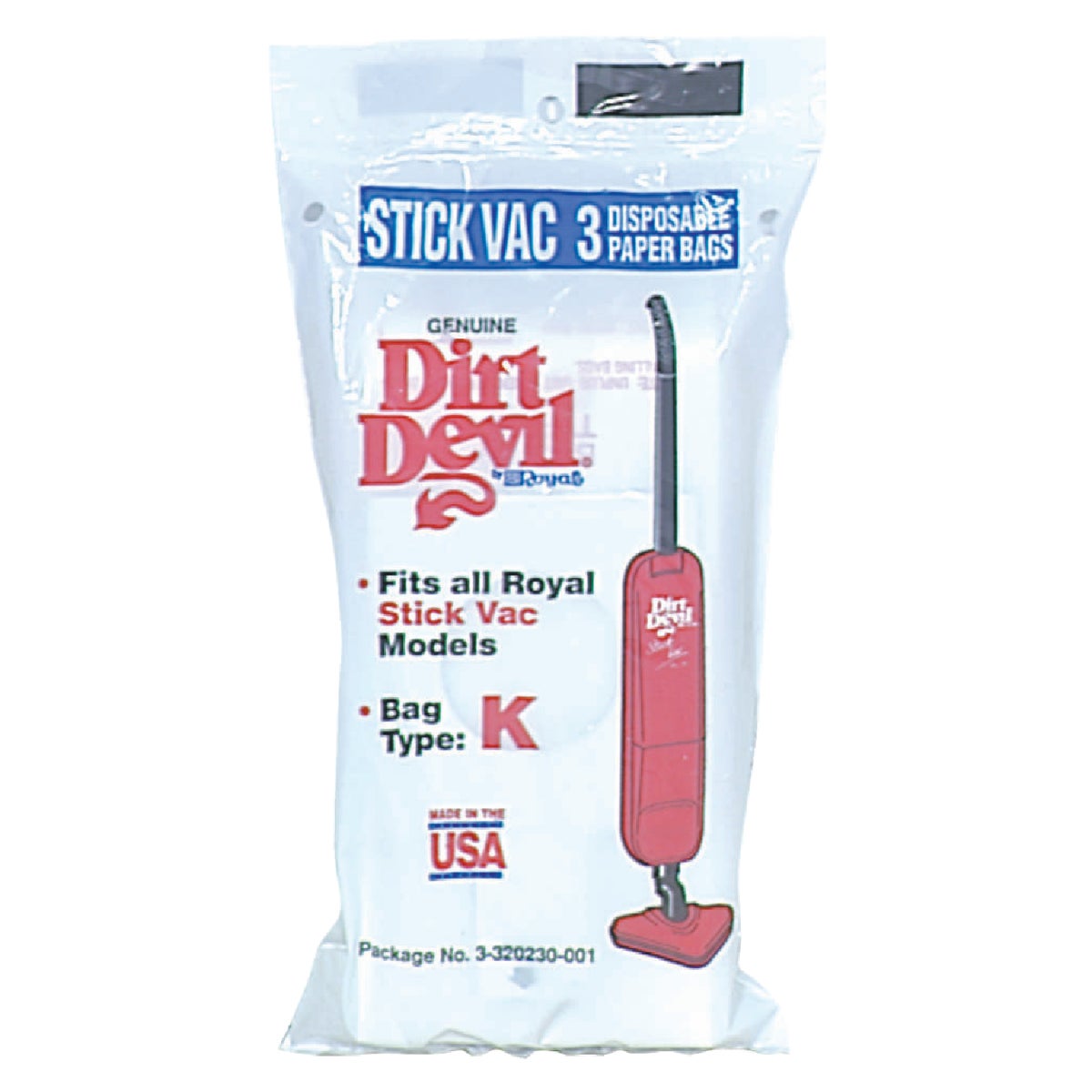 Dirt Devil Type K Standard Vacuum Bag (3-Pack)