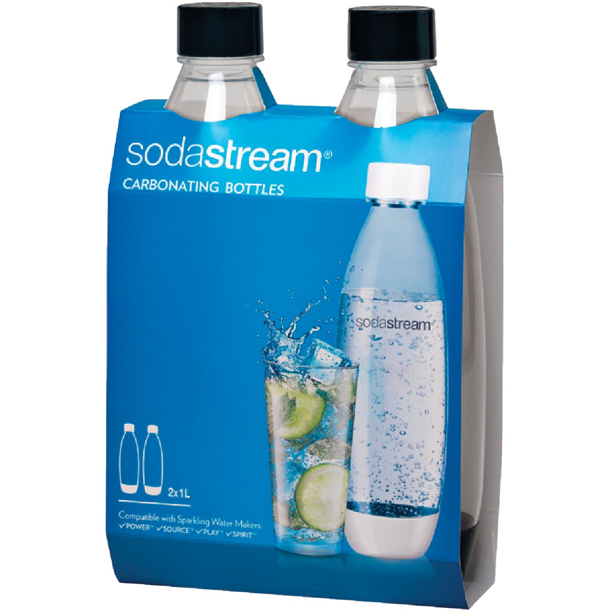 SodaStream 1 Liter Carbonating Bottle (2-Pack)