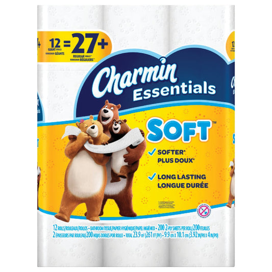 Charmin Essentials Soft Toilet Paper (12 Giant Rolls)