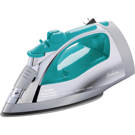 Sunbeam Steam Master Turbo Teal Iron with Retractable Cord