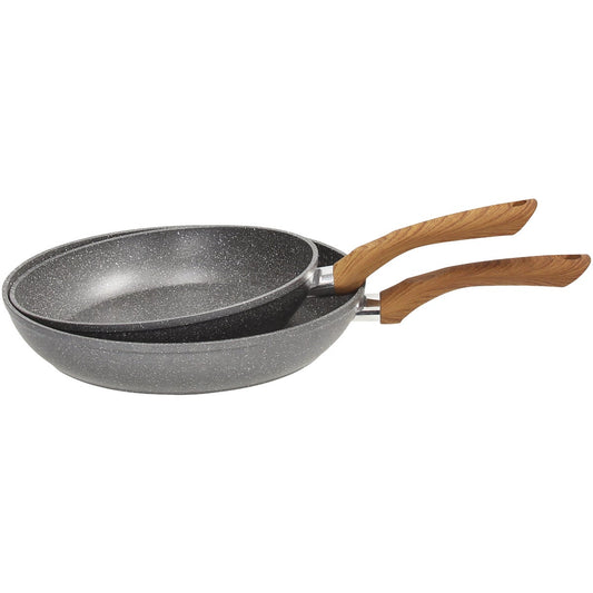 Tognana Wood & Stone Gray Metallic Frying Pan Set (2-Piece)