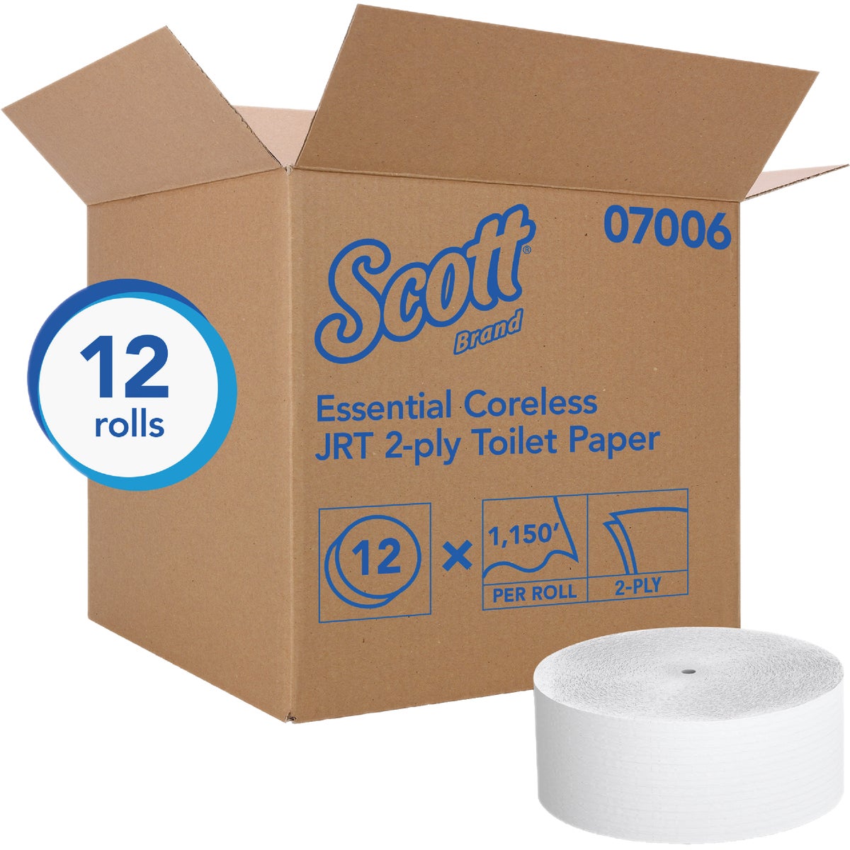 Scott Essential Jumbo Roll Coreless Toilet Paper (12 Rolls)