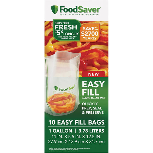 FoodSaver Easy Fill Gal. Vacuum Sealer Bags (10-Count)