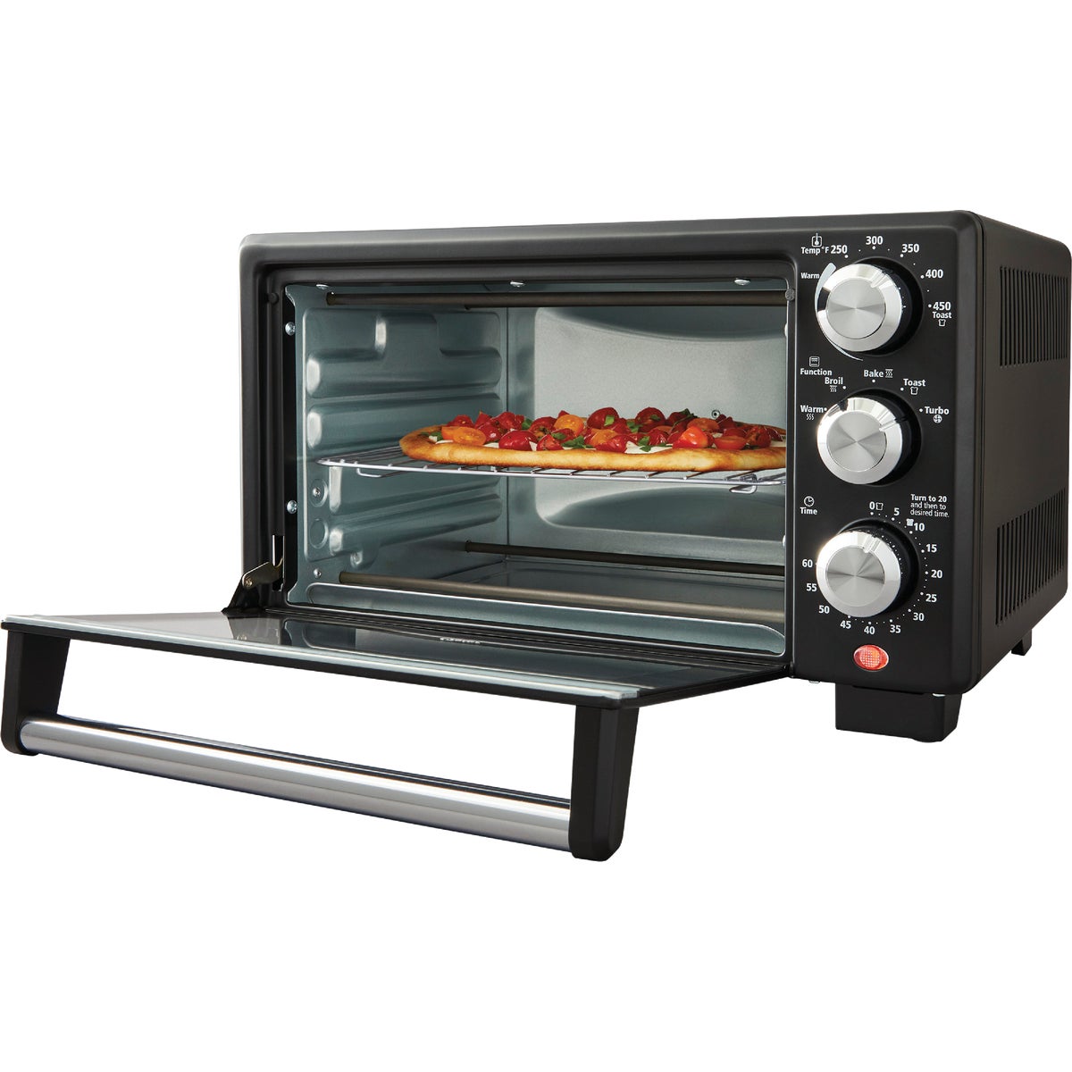 Oster 4-Slice Matte Black Compact Toaster Oven