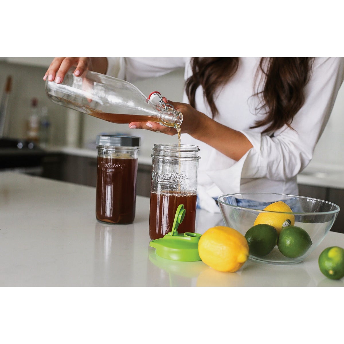 Masontops Wide Mouth Mason Jar Kombucha Brew Starter Kit (5-Piece)