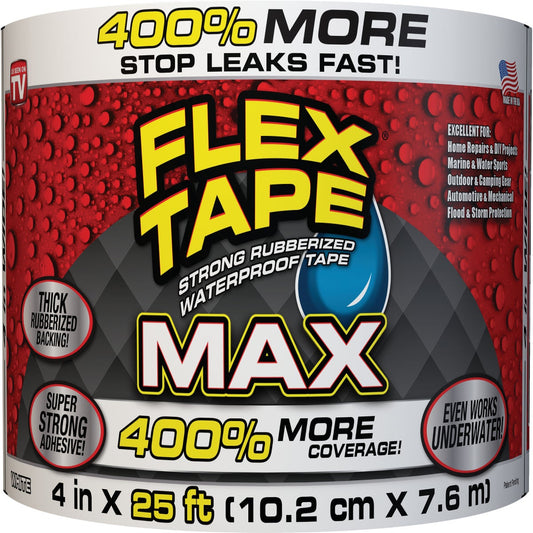 Flex Tape Max 4 In. x 25 Ft. Repair Tape, White