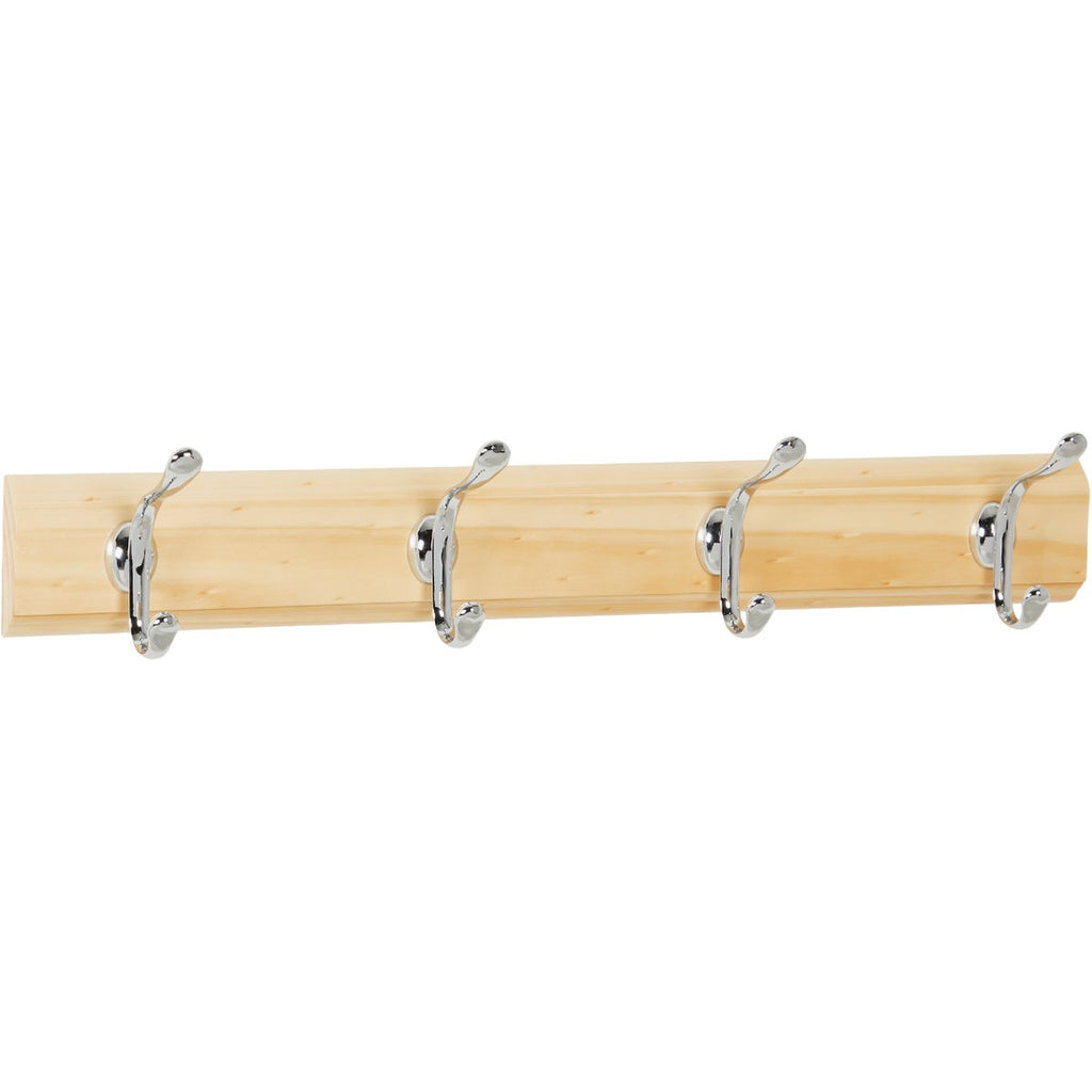iDesign Paris Wood 4-Hook Rack
