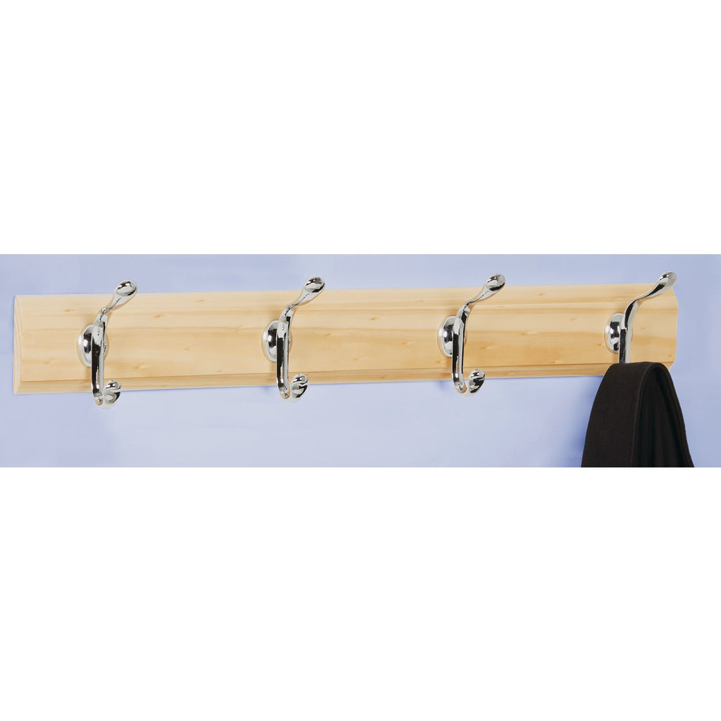 iDesign Paris Wood 4-Hook Rack