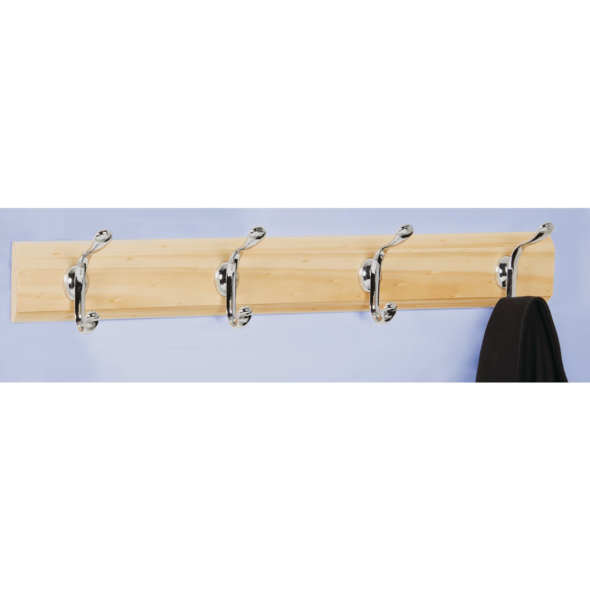 iDesign Paris Wood 4-Hook Rack