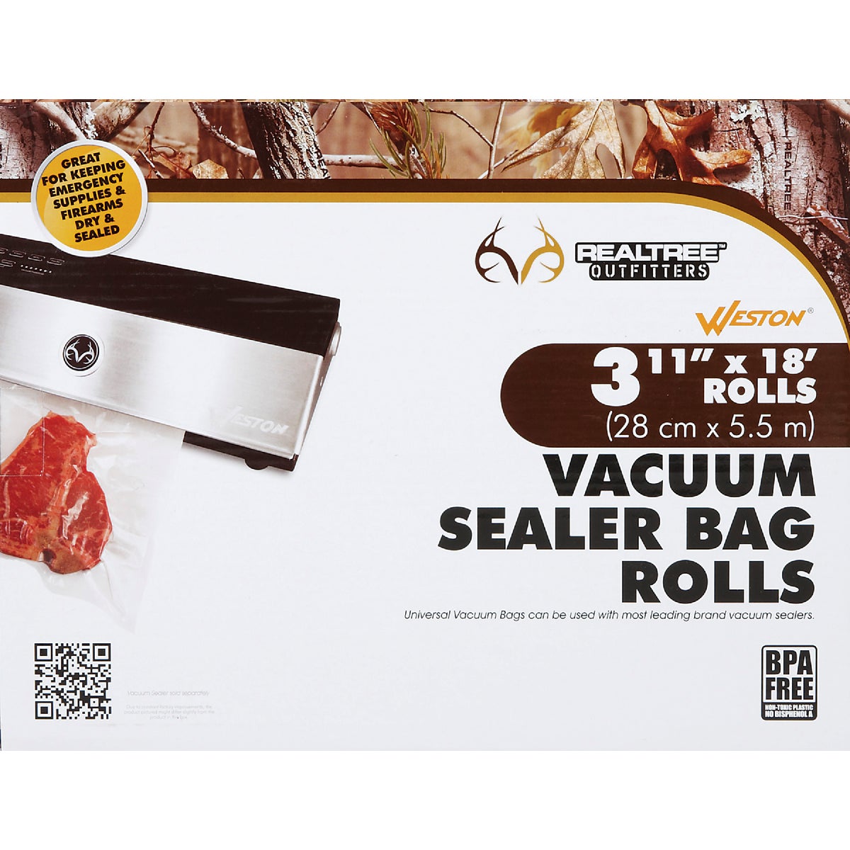 RealTree 11 In. x 18 Ft. Gallon Vacuum Sealer Bag Roll (3 Pack)