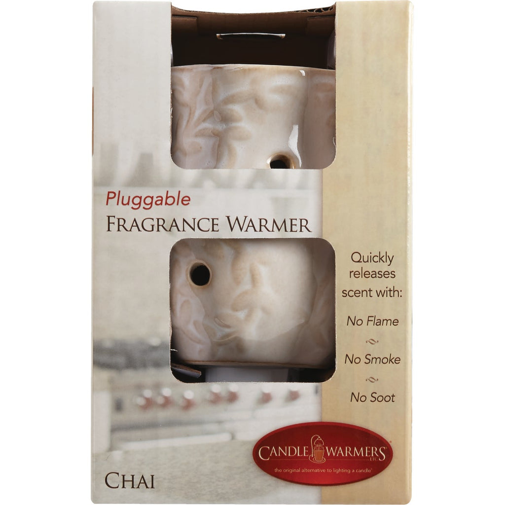 Candle Warmers Chai White Ceramic Pluggable Fragrance Warmer