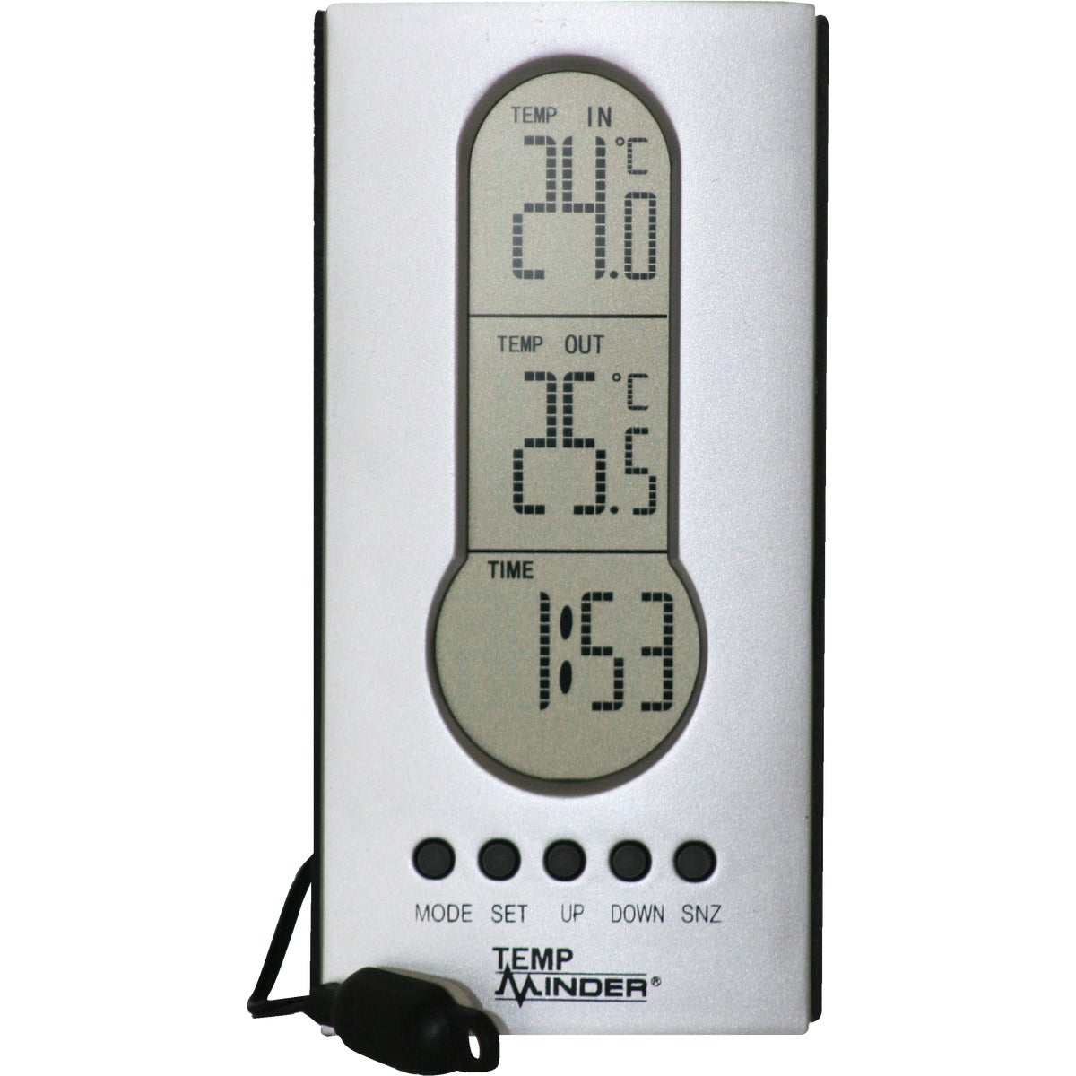 Minder Research Temp Minder 4" W x 7-1/2" H Plastic Wired Indoor & Outdoor Thermometer