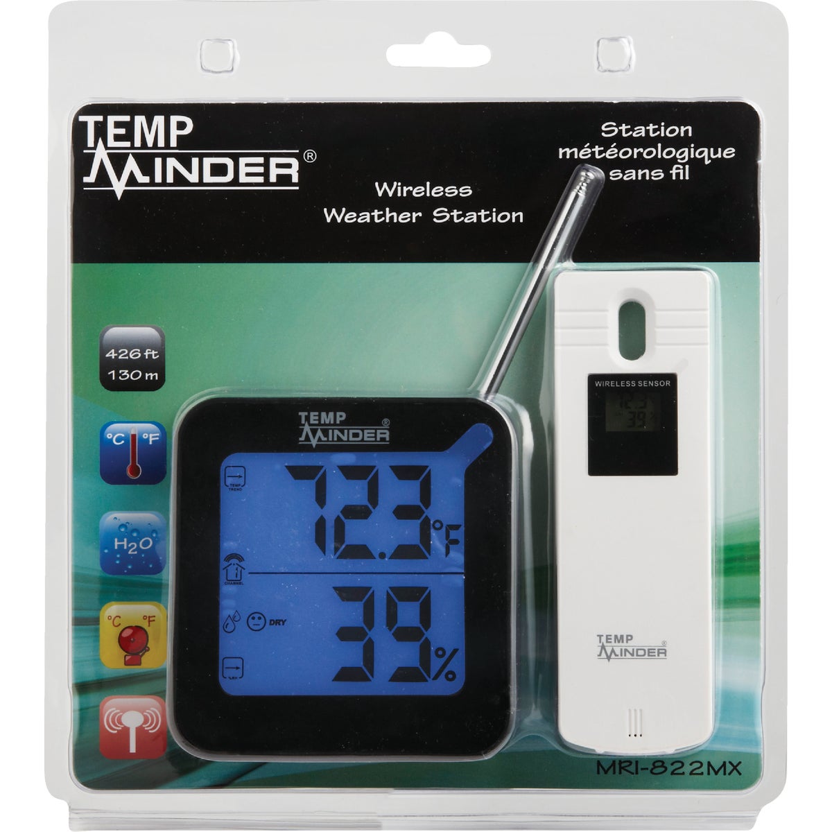 Minder Research Temp Minder Fahrenheit & Celsius Digital -40 F to 158 F; -40 C to 70 C Hygrometer & Thermometer