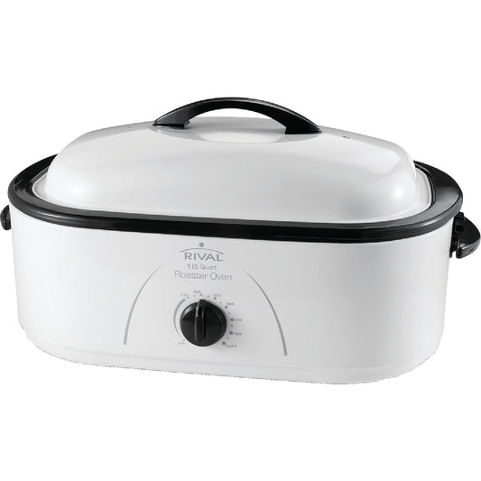 Rival 18 Qt. White Electric Roaster