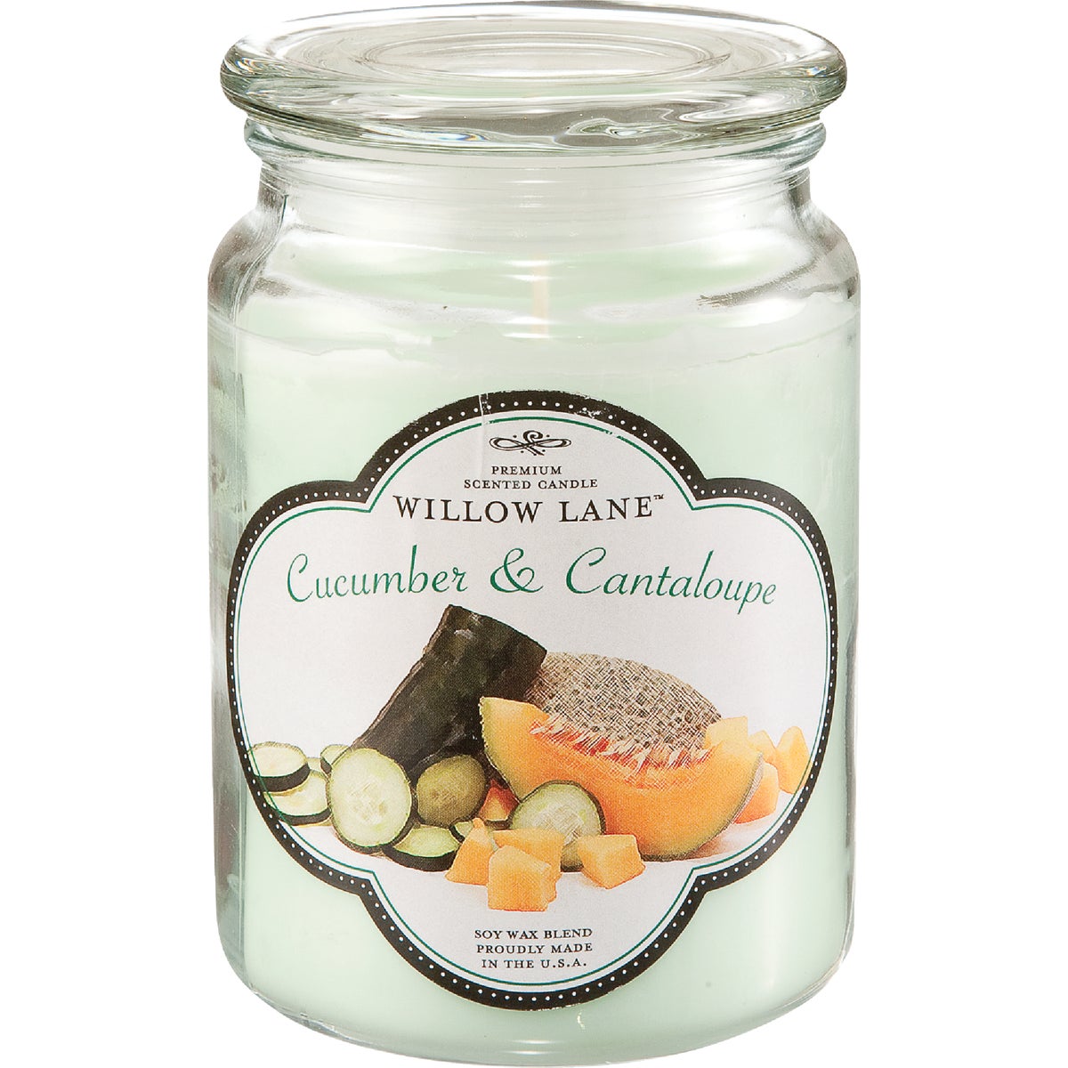 Candle-Lite Willow Lane 19 Oz. Cucumber & Canteloupe Jar Candle