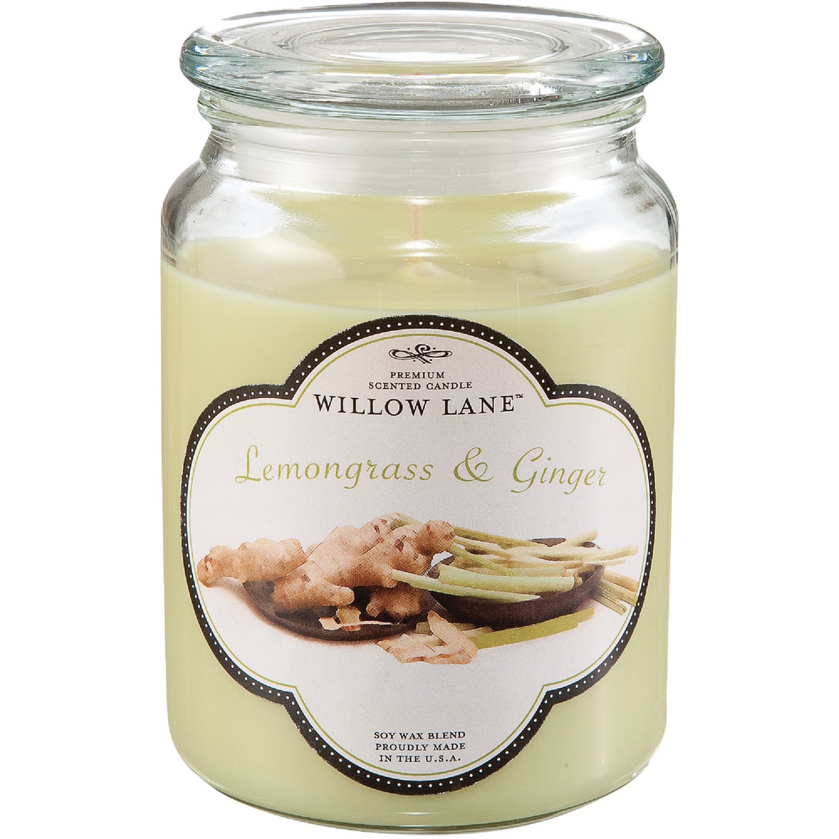 Candle-Lite Willow Lane 19 Oz. Lemongrass & Ginger Jar Candle
