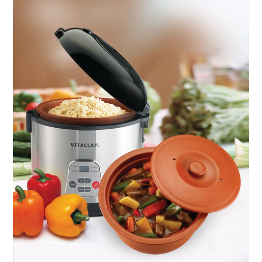 VitaClay 4.2 Qt. 2-In-1 Rice & Slow Cooker