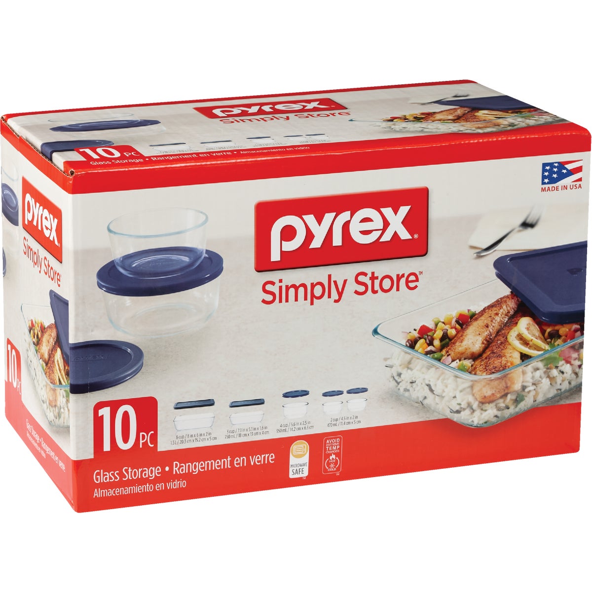 Pyrex Glass Storage Bakeware Set (10-Piece)