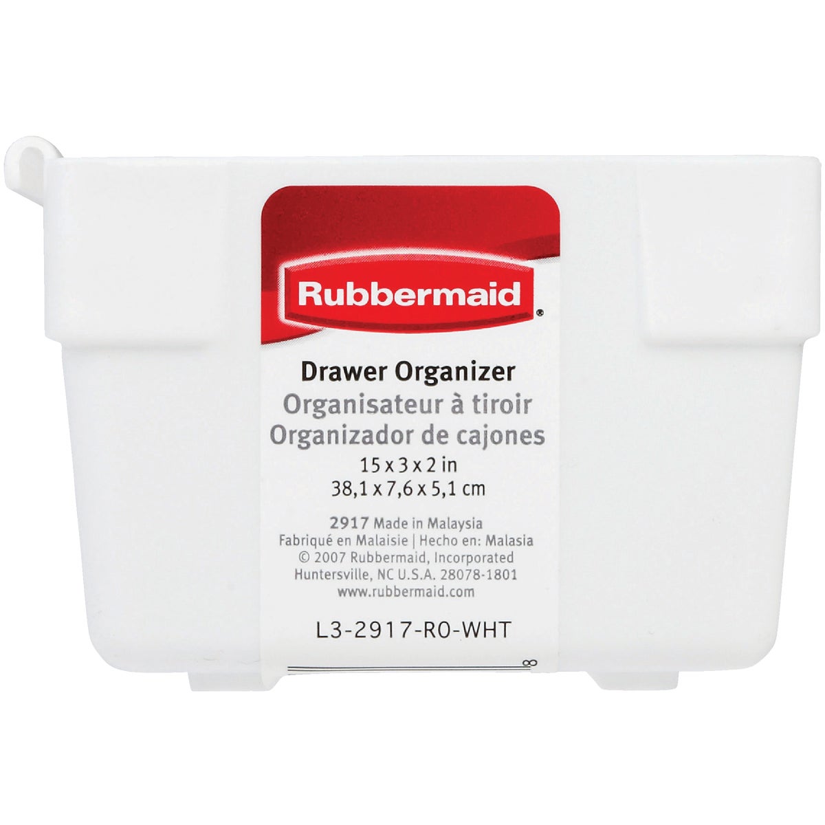 Rubbermaid 3 In. x 15 In. x 2 In. White Drawer Organizer Tray