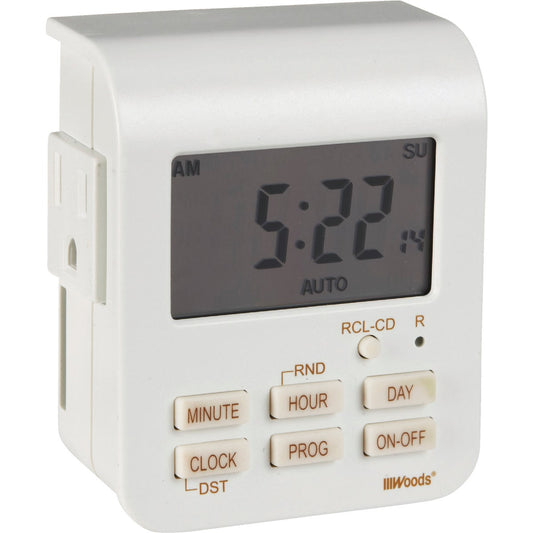 Woods 125V Indoor Digital Heavy-Duty Timer