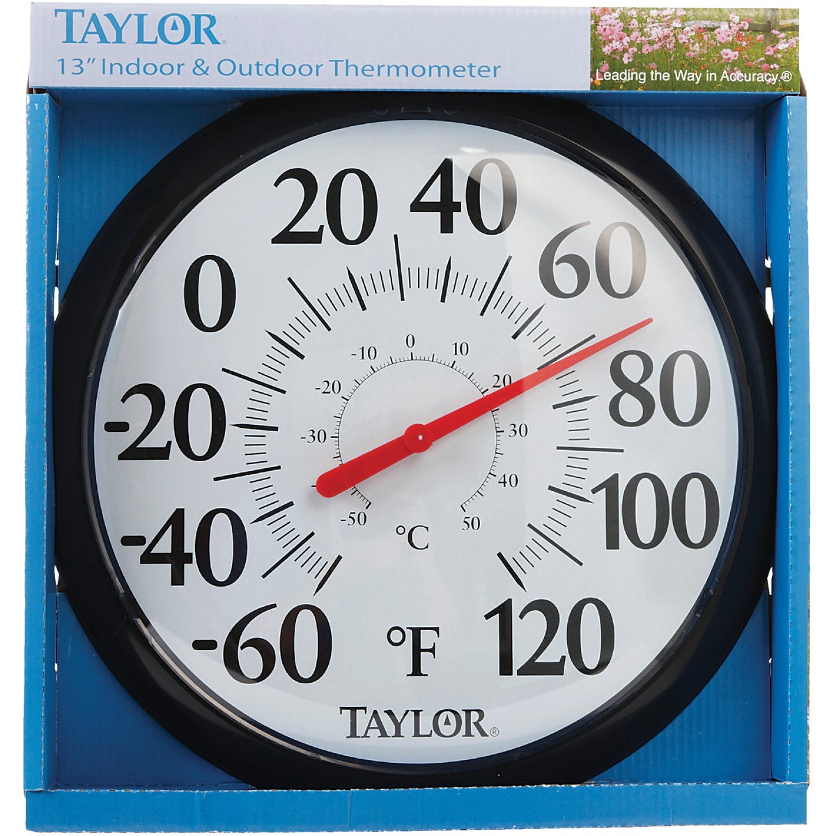 Taylor 13-1/2" Fahrenheit and Celsius -60 To 120 F, -50 To 50 C Outdoor Wall Thermometer