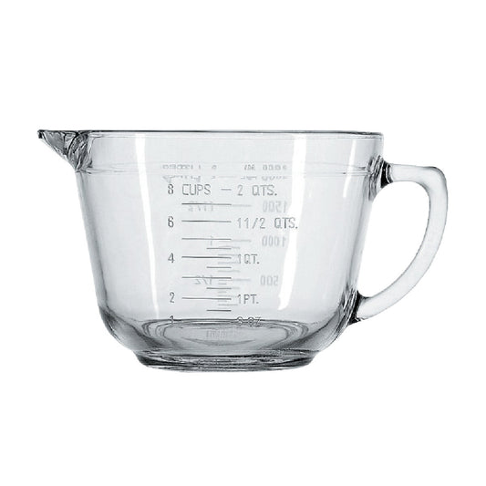 Anchor Hocking Essentials 8 Cup Clear Glass Measuring Batter Bowl