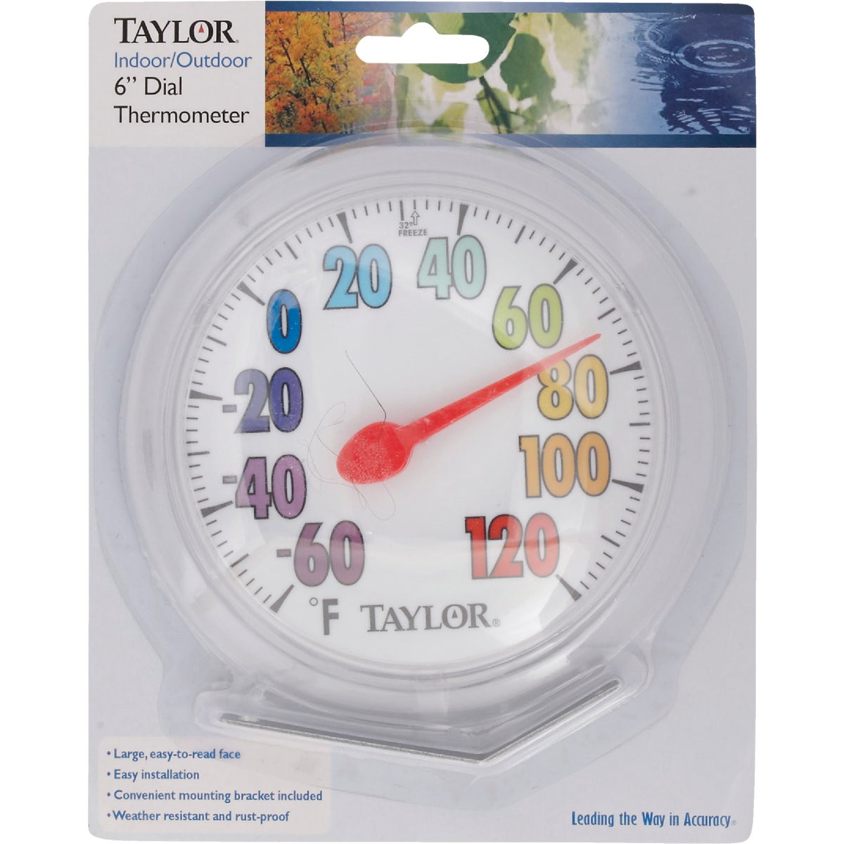 Taylor 6" Fahrenheit -60 To 120 Outdoor Wall Thermometer with Bracket