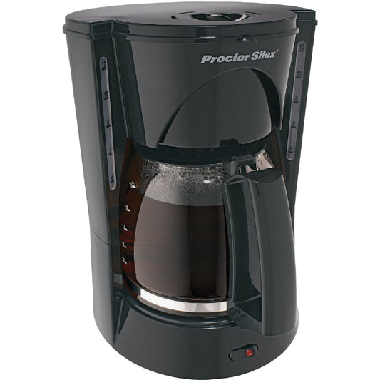 Proctor Silex 12 Cup Black Dual Window Coffee Maker