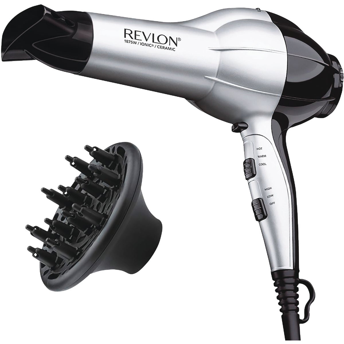 Revlon ProStylist 1875W White/Burgundy 3 Heat Anti-Static Ion Dryer