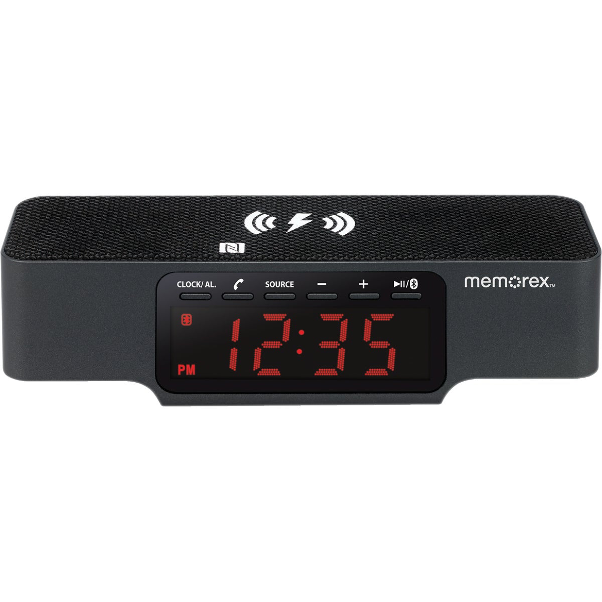 Memorex Bluetooth Clock Radio with Wireless Charging