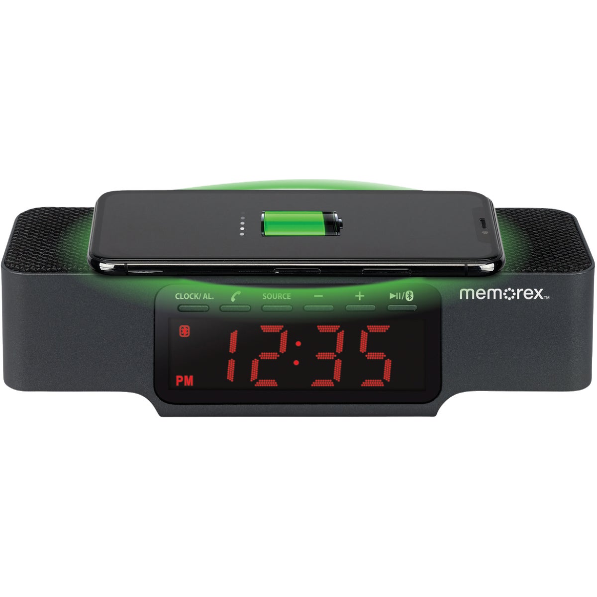 Memorex Bluetooth Clock Radio with Wireless Charging