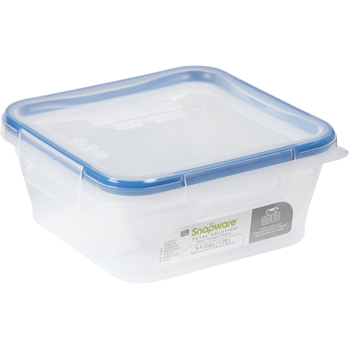 Snapware Total Solution 5.4 Cup Plastic Square Food Storage Container with Lid