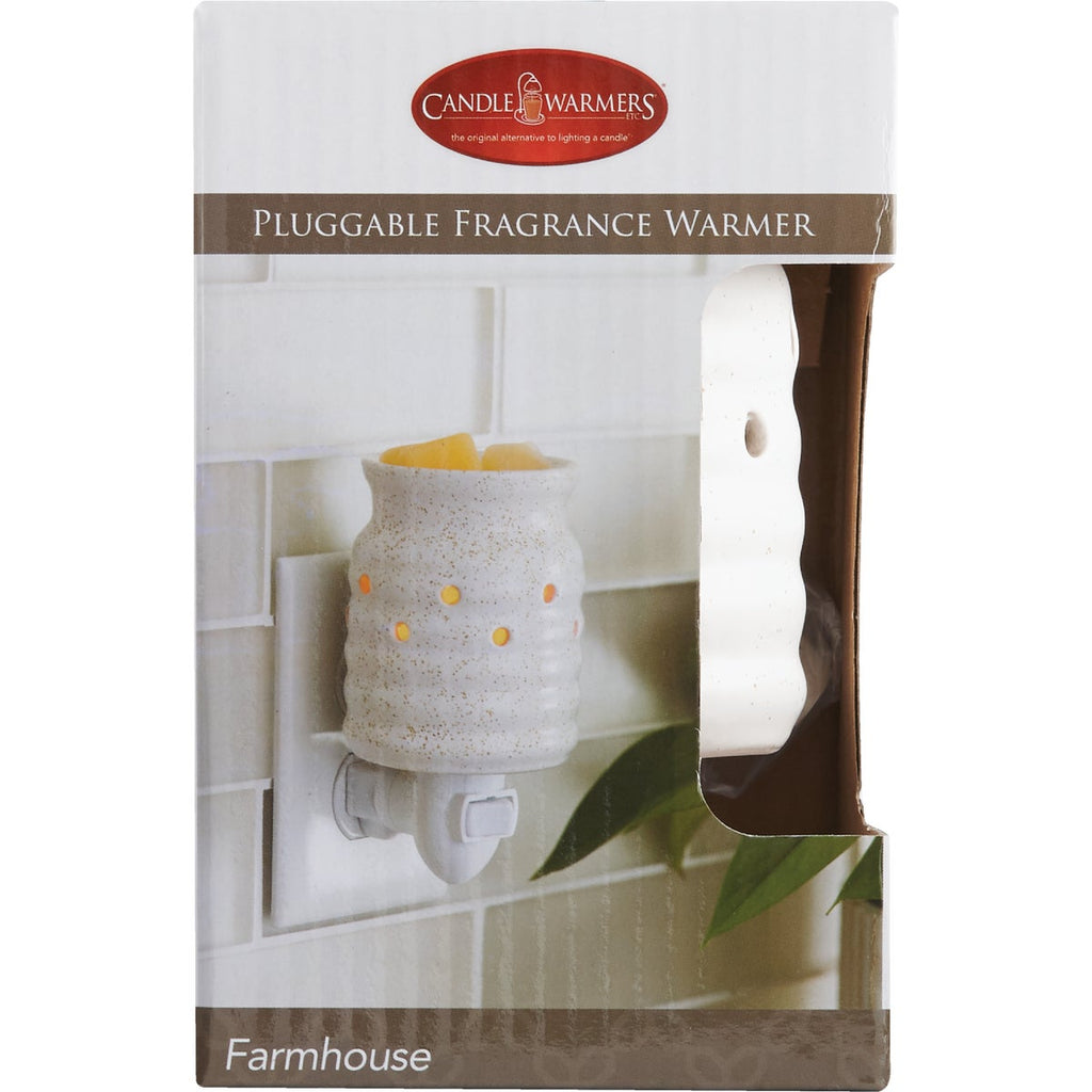 Candle Warmers Farmhouse White Ceramic Pluggable Fragrance Warmer