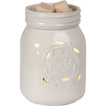 Candle Warmers White Ceramic Mason Jar Illumination Fragrance Warmer