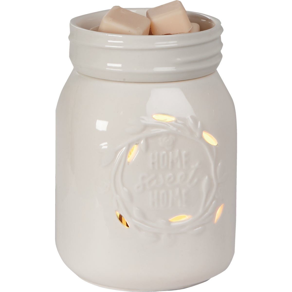 Candle Warmers White Ceramic Mason Jar Illumination Fragrance Warmer