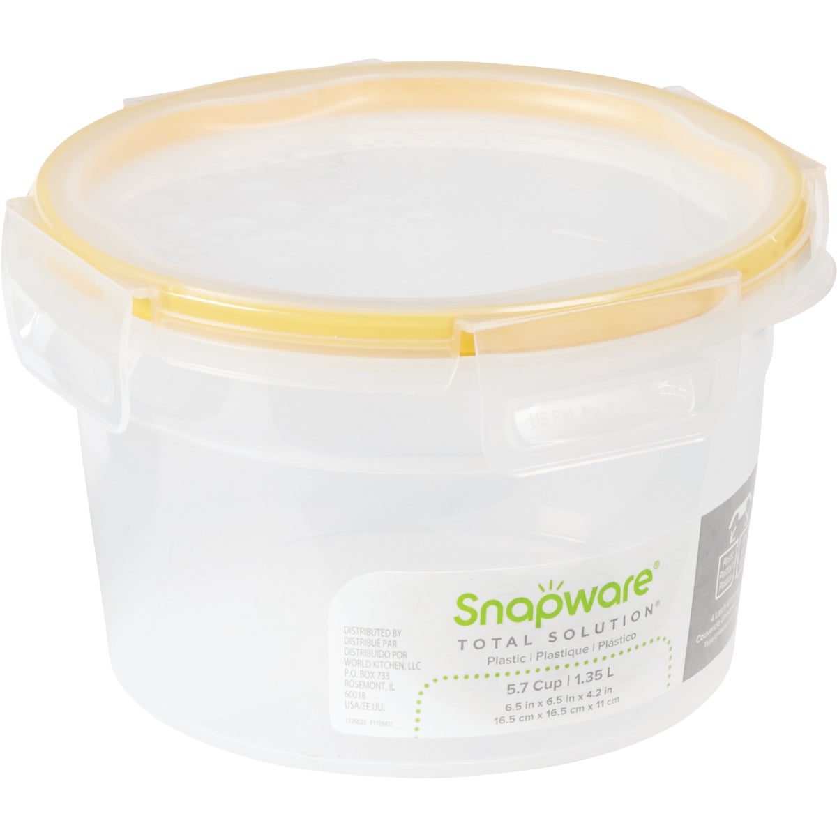 Snapware Total Solution 5.7 Cup Plastic Round Food Storage Container with Lid