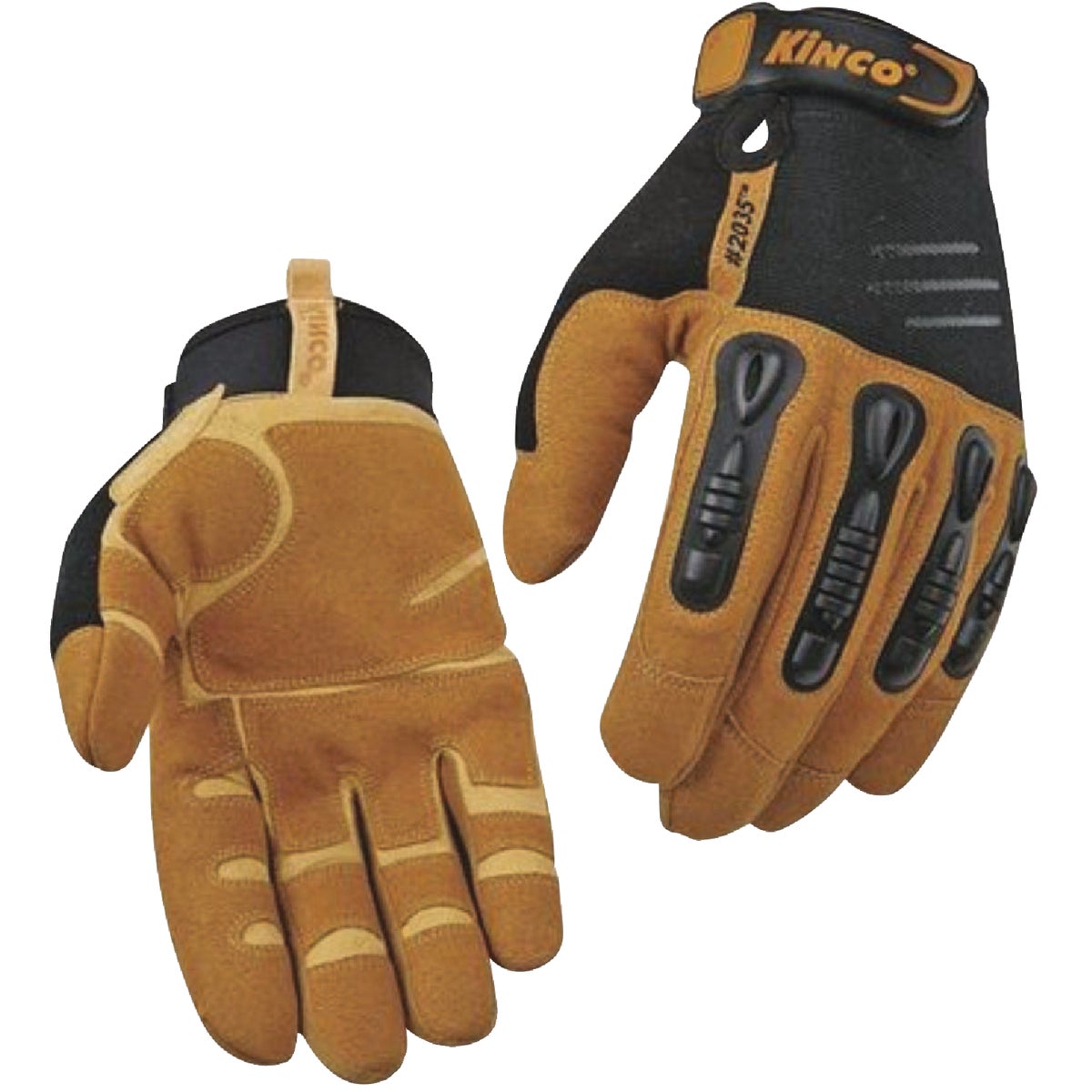 KincoPro Foreman Men's XL Black Polyester-Spandex Fabric Work Glove