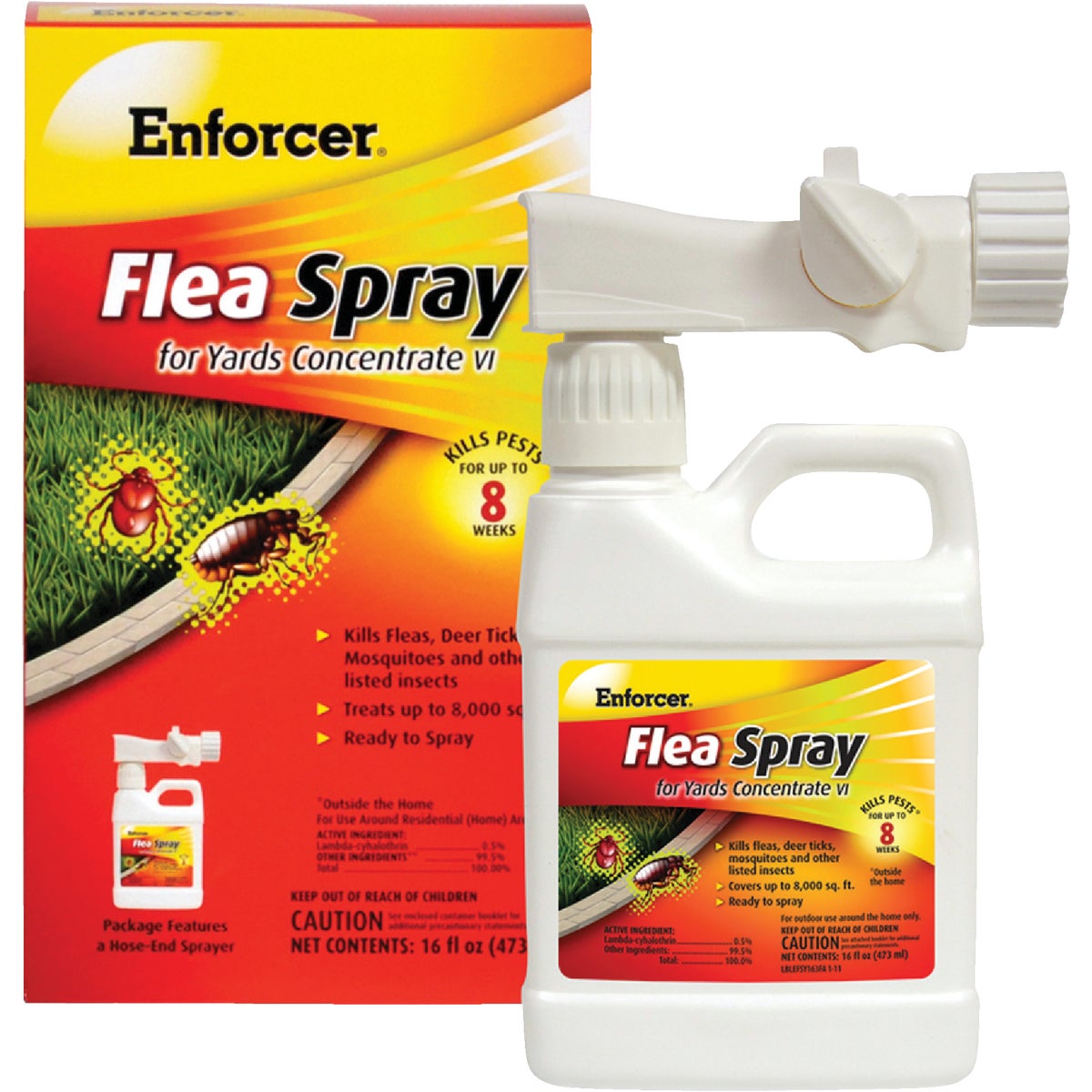 Enforcer 16 Oz. Ready To Spray Hose End Tick & Flea Killer Yard Spray