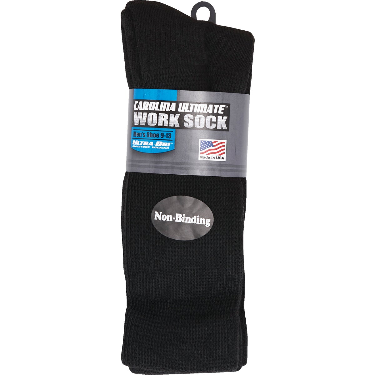Carolina Ultimate Large Black Non-Binding Sock (3-Pack)