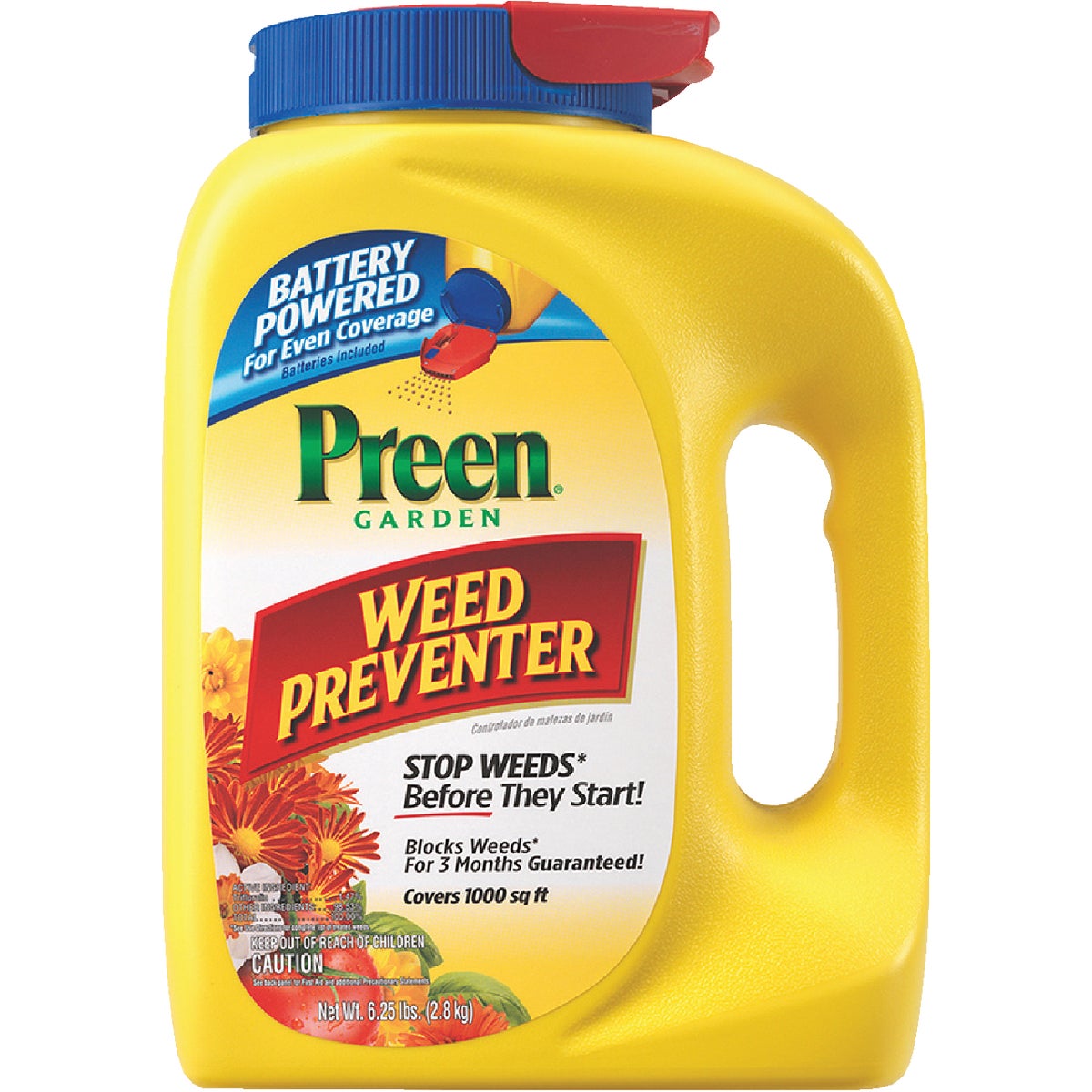 Preen Garden 6 Lb. Ready To Use Granules Grass & Weed Preventer With Battery Powered Spreader