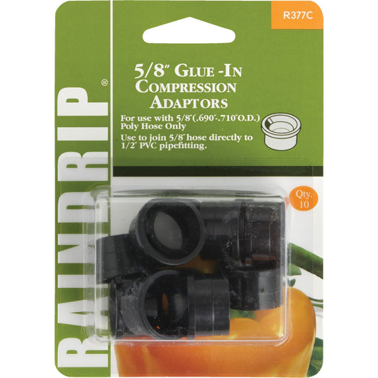 Raindrip 5/8 In. PVC x 5/8 In. Compression Glue-In Hose-To-Drip Adapter (10-Pack)