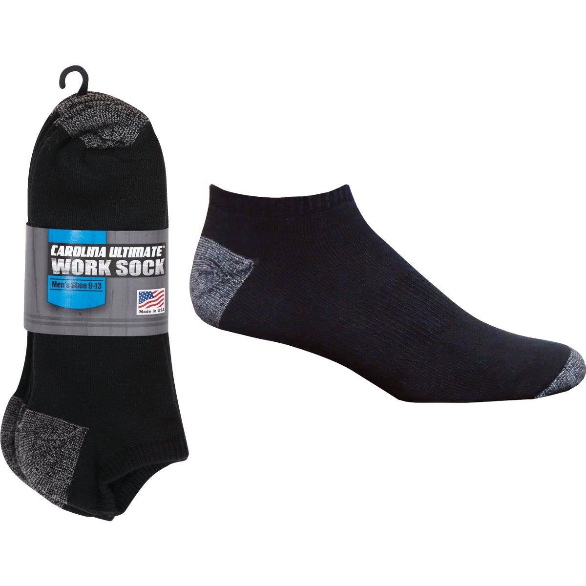 Carolina Ultimate Large Black No-Show Sock (3-Pack)