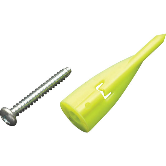 WallClaw Anchor #8 Thread x 1-1/4 In. Green Drywall Plastic Anchor (100 Ct.)