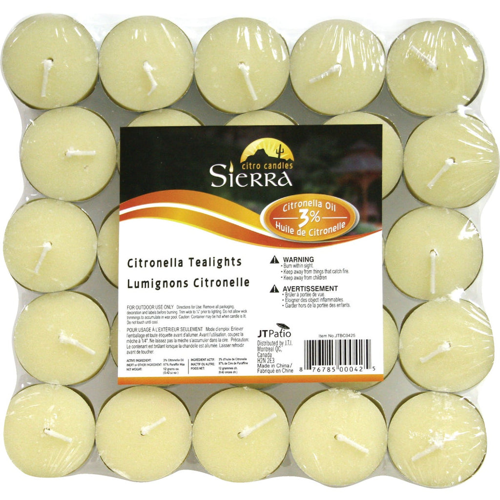 Sierra Tealight 1-Wick Citronella Candle (25-Pack)