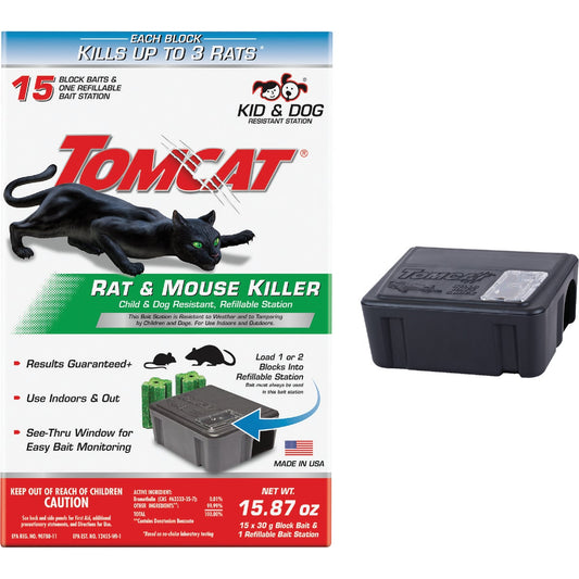 Tomcat Rat Killer II Refillable Rat Bait Station (15-Refill)