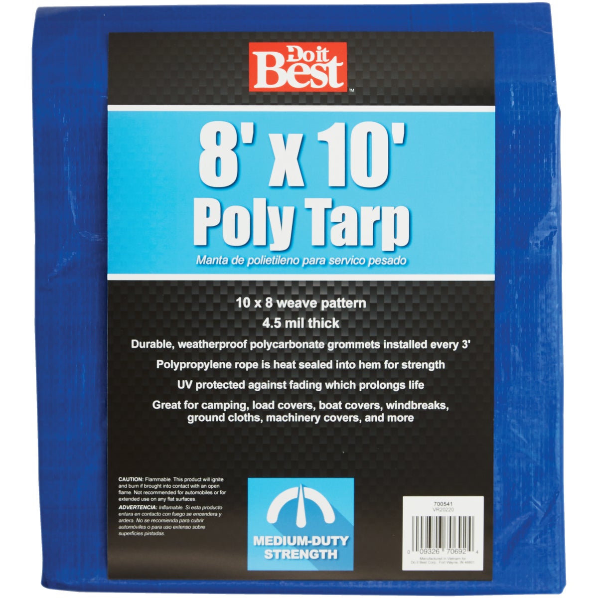 Do it Best Blue Woven 8 Ft. x 10 Ft. Medium Duty Poly Tarp